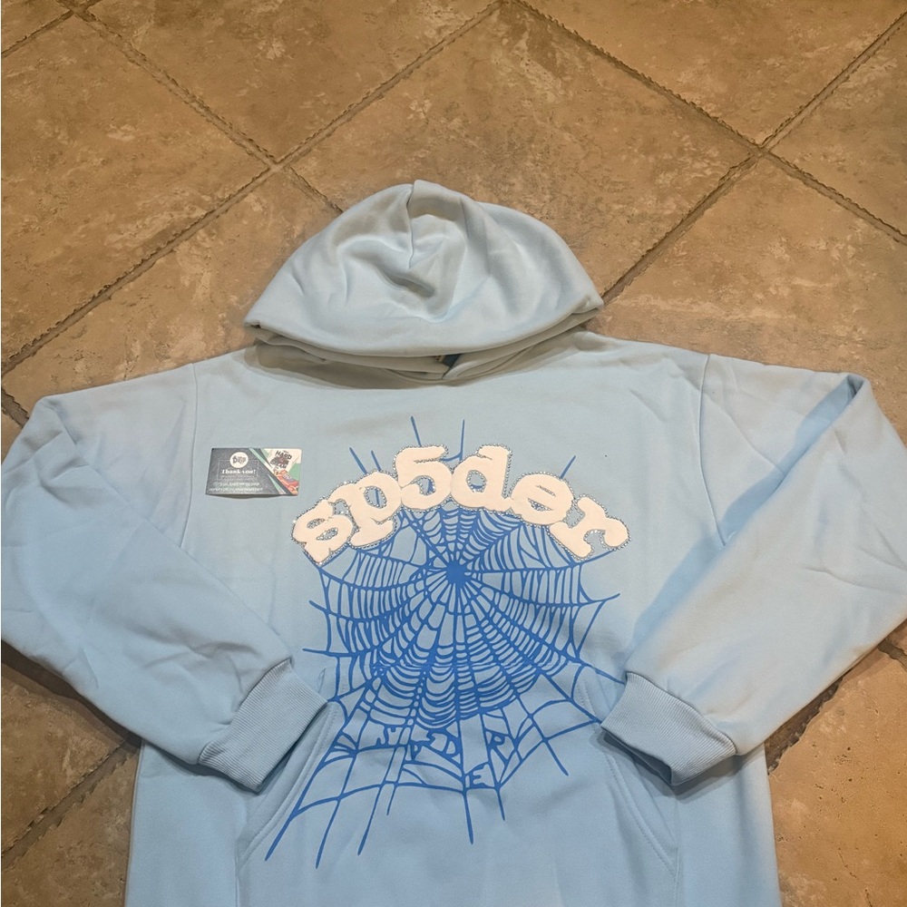 Light Blue Web Og Spider Worldwide Hoodie